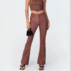 Edikted Brown Leather Pants